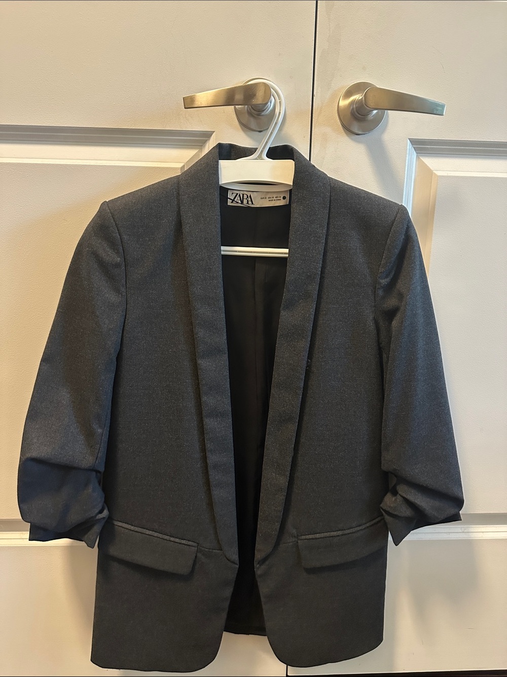 Zara Charcoal Open-Front Blazer (size: XS)